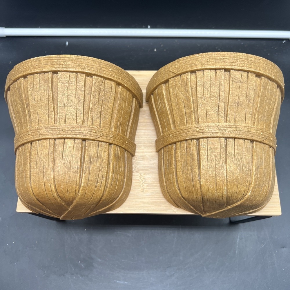 Home Interior Homco Brown Bushel Basket Wall Pocket Set of 2 Vintage 1989